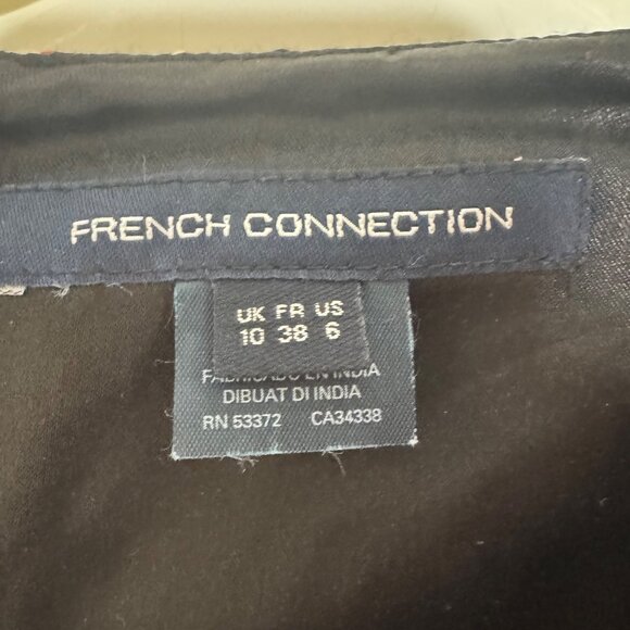 French Connection Dress Size 6 V-Neck Sheath Bold Floral Colorblock Workwear - Picture 7 of 7